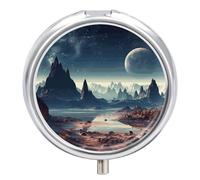 Alien Planet Petite boîte à pilules de voyage à 3 compartiments avec design anti-mélange facile à récupérer pour médicaments, vitamines et compléments