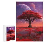 Alien Planet with Red Tree Puzzle 1000 Pièces Educa Jouet en Bois Cadeau Unique Décoration Intérieure Jeu Éducatif Challenge Toy Adultes Et Enfants À Partir De 14 Ans 1000 PCS