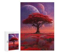 Alien Planet with Red Tree Puzzle 1000 Pièces Educa Jouet en Bois Cadeau Unique Décoration Intérieure Jeu Éducatif Challenge Toy Adultes Et Enfants À Partir De 14 Ans 300 PCS