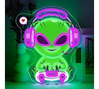 Alien Plays Game Neon Led,Alien Lettre Lumineuse,Neon Mural Dimmable Pour Décor,Néon Led Pour Salle De Jeux,Zone De Jeux,Repaire Masculin,Salle Familiale,Chambre D'enfant,Cadeau Pour Garçon