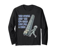Alien poussant Les fichiers OVNI Top-Secret Funny Sci FI Graphic Manche Longue