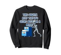 Alien poussant Les fichiers OVNI Top-Secret Funny Sci FI Graphic Sweatshirt