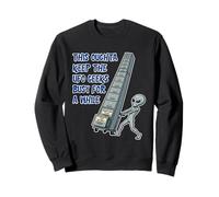 Alien poussant Les fichiers OVNI Top-Secret Funny Sci FI Graphic Sweatshirt