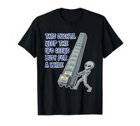 Alien poussant Les fichiers OVNI Top-Secret Funny Sci FI Graphic T-Shirt