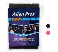 Alien Pros Ruban Grip pour Raquette de Tennis (12 Grips) - Recouvrez Votre Raquette pour Une Meilleure Performance (12 Grips, Noir)
