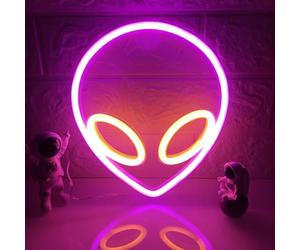Alien Sign Lumières de nuit avec des formes étranges Décorations d'éclairage spécial LED Lumières de néon Économie d'énergie et lumineuses Décorations d'Halloween Donnant des cadeaux aux amis