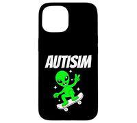 Alien Skateboarder Funny Cosmic Skater Apparel AutismTees Coque pour iPhone 15