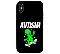 Alien Skateboarder Funny Cosmic Skater Apparel AutismTees Coque pour iPhone X/XS