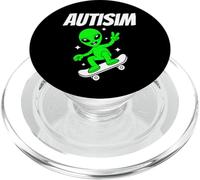 Alien Skateboarder Funny Cosmic Skater Apparel AutismTees PopSockets PopGrip pour MagSafe
