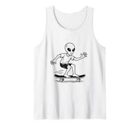 Alien Skateboarding Funny UFO Extraterrestre Sci-FI Design Débardeur