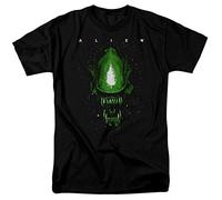 Alien Space Aliens T T-Shirts à Manches Courtes Sci-FI Horror Movie Retro Tee Black(X-Large)