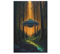 Alien Spaceship Puzzles en Bois 1000 Pièces Adultes, Poster Jigsaw Puzzle, Design Unique Jouet ÉduChatif pour Adolescents Et Enfants （78×53cm）
