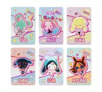 Alien Stage Chibi Rabbit Series 6 Cartes holographiques uniques à collectionner, sous licence officielle Anime ALNST Merch pour fans et collectionneurs