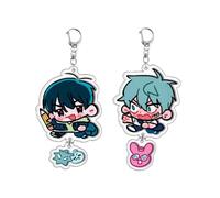 Alien Stages Till＆Ivan Porte Clés Jeux Figurine Cosplay Accessoires Mignon Acrylique Keychain Merch Pack of 2