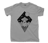 Alien T Shirt Extraterrestrial UFO Abduction Outer Space Diamond Tee(Small)