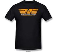 Alien T Shirt Weyland Corp Building Better Worlds T-Shirt 4XL Casual Tee Shirt Short Sleeves Graphic Cute Men Tshirt Black Manches Courtes(Medium)
