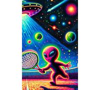 Alien Tennis Notebook: A UFO-Themed Journal for Sport and Space Lovers, with 100 Ruled Pages, Alien Space Ship Diary, Aliens Love Tennis design