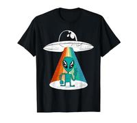 Alien UFO Abduction Extraterrestre Greenman Psuedoscience T-Shirt Graphique avec Valeur, Homme, Noir, M