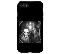 Alien UFO & Bigfoot Sonnette de Porte Amusante Caméra de Nuit Art de la Vie Spatiale Coque pour iPhone SE (2020) / 7/8