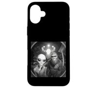 Alien UFO & Bigfoot Sonnette de Porte Amusante Caméra de Nuit Art de la Vie Spatiale Coque pour iPhone 16 Plus