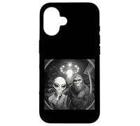 Alien UFO & Bigfoot Sonnette de Porte Amusante Caméra de Nuit Art de la Vie Spatiale Coque pour iPhone 16