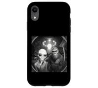 Alien UFO & Bigfoot Sonnette de Porte Amusante Caméra de Nuit Art de la Vie Spatiale Coque pour iPhone XR