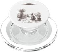 Alien UFO Cat Enlèvement Scène Paysage Désert PopSockets PopGrip pour MagSafe