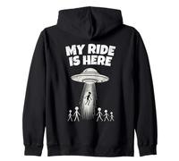 Alien UFO My Ride is Here Funny Flying Saucer Men Women Kids Sweat à Capuche
