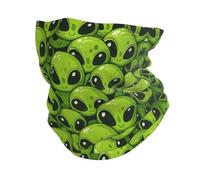 Alien Vert Cache-Col Imprimé Tube Bandeaux Multifonctionnel Décoration Faciale pour Ski Femme Moto 30X26Cm