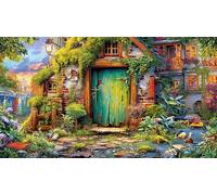 Alien Vert Courant à Travers la Ville 1000 pièces Puzzle en Papier recyclé pour Adultes Cadeau Amusant & Activité Maison Jeu Stimulant Idée Cadeau Parfaite 38x26cm/1000pcs