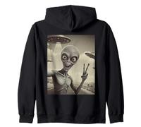 Alien Visit Selfie Area 51 Panneau de Paix drôle Rencontre OVNI Sweat à Capuche