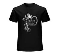 Alien Xenomorph Sci-FI Horror Movie Retro T-Shirt Graphic Tee Printed Top Mens Black Shirt XXL
