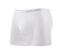 Alienjoy Boxer fin en soie glacée pour homme - Sous-vêtements sexy sans coutures - Doux pour la peau - Taille basse, Blanc., XL