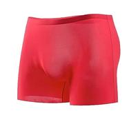 Alienjoy Boxer fin en soie glacée pour homme - Sous-vêtements sexy sans coutures - Doux pour la peau - Taille basse, rouge, L