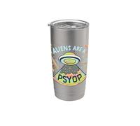 Aliens Are A Psyop Funny Abduction Anti Gravity Faux Alien Gobelet isotherme en acier inoxydable double paroi