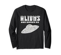 Aliens are Among US Extraterrestres Sci FI Space Lover UFO Manche Longue