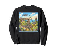 Aliens Building Moai sur l'île de Pâques Sweatshirt