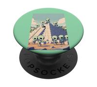 Aliens Building Pyramide OVNI Ancient Alien History Conspiracy PopSockets PopGrip Adhésif