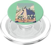 Aliens Building Pyramide OVNI Ancient Alien History Conspiracy PopSockets PopGrip pour MagSafe