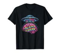 Aliens Took My Brain UFO Abduction Arc-en-Ciel T-Shirt