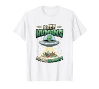 Aliens UFO Extraterrestre Space Soucoupe Volante No Humanity T-Shirt