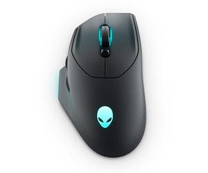 Alienware Souris Gaming Sans Fil AW620M, 26000 DPI, 650 IPS, 7 Boutons | Wireless 2,4 GHz, Capteur Optique, Boutons Programmables, 99 g, Autonomie 140 h, Dark Side of the Moon, Esport Ready