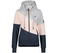 alife & kickin Veste de survêtement 'SteffiAK A' bleu nuit / caramel / gris chiné / rose pastel, Taille XS