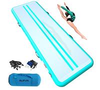 ALIFUN Pistes d'Acrobatie Tapis-d'entrainement Tapis de Gymnastique Gonflable 3M 4M 5M 6M Tumbling Mat Training Mat Thickness 10cm 20cm Electric Air Pump Green