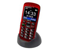 ALIGATOR A670 Téléphone Portable pour Seniors avec Bouton SOS et localisateur, 4,8 x 2,32 x 0,55 Pouces, Rouge