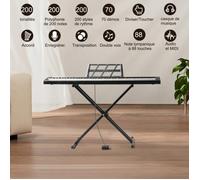 ALIGHTUP - 88 touches clavier pour piano avec Support de Piano,Casque, Sac de Transport,Piano numérique - Noir