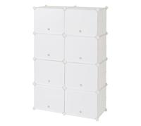 Alightup Armoire à Chaussure Portable Meuble Chaussures Grande Capacité Range Chaussures avec Portes Étagère de Etagères Empilables Plastique pour Chaussures Veste Petit Matériel 14 Cubes