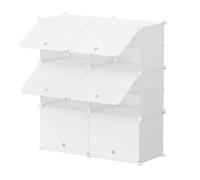Alightup Armoire à Chaussures Portable Cube, 20-30 Paires, Chaque Casier 30x40x30cm, pour Chaussures, Bottes, Pantoufles (Noir et Transparent) (Blanc, 6cube)