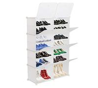 Alightup Armoire à Chaussures Portable Cube, 20-30 Paires, Chaque Casier 30x40x30cm, pour Chaussures, Bottes, Pantoufles (Noir et Transparent) (Blanc, 8cube)