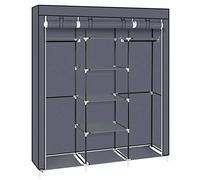 Alightup Armoire de Chambre, Dressing/Penderie de Rangement pour Adulte, Couloir - 150 x 45 x 175 cm, Gris, 5 Étages 6 Compartiments